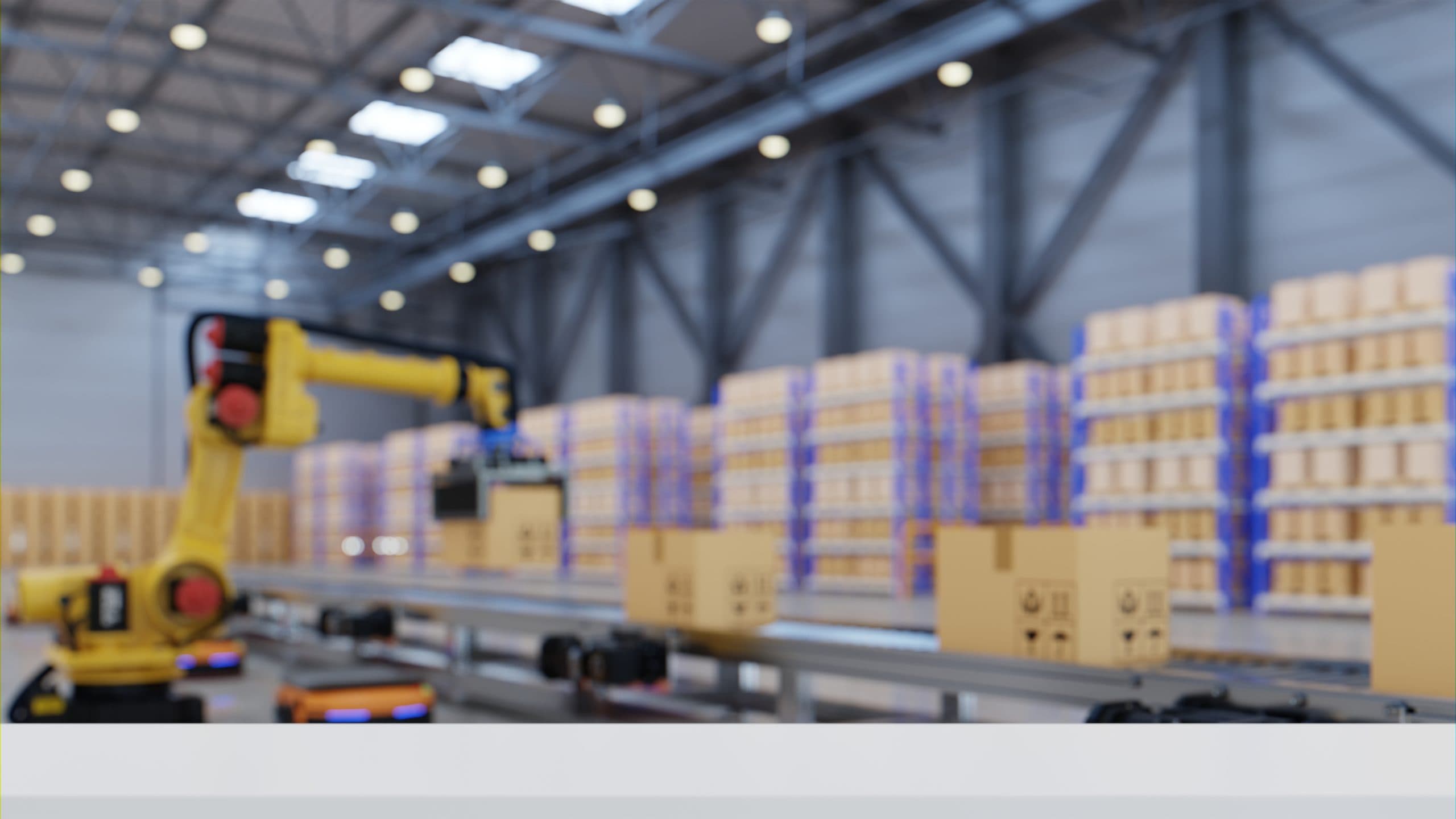 White table top blur in industrial plant.3D rendering